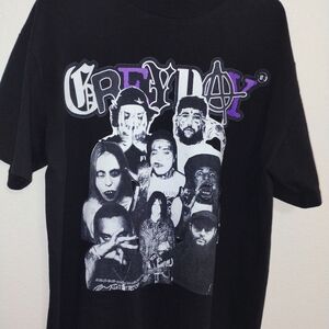 Men's Grey Day '23 Suicide Boys Black Graphic Tee with Gray and Purple Large New